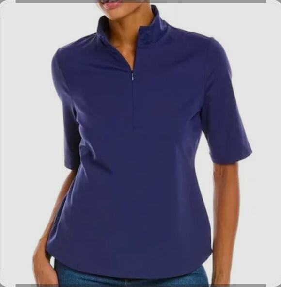 Tommy Bahama Tops - Tommy Bahama Islandzone Top Aubrey Half Zip Navy Golf Gym Medium Mock Neck Shirt
